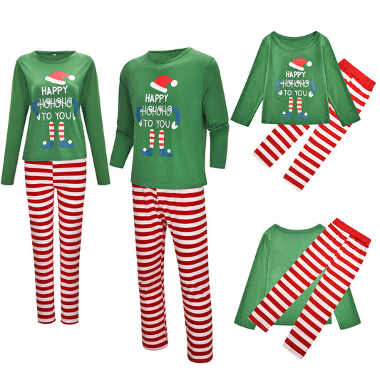 Set Christmas Puppet Print Parent-child Outfit