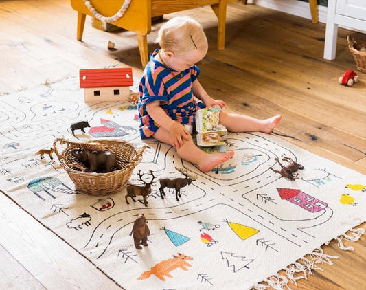 New Creative Children'S Canvas Tassel Game Mat