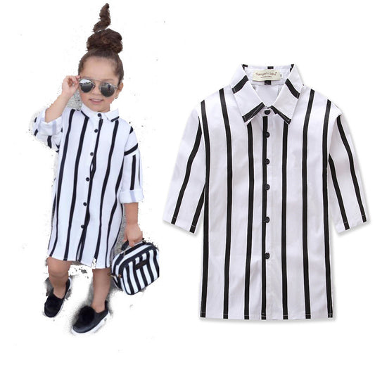 Black and white vertical striped shirt long sleeves