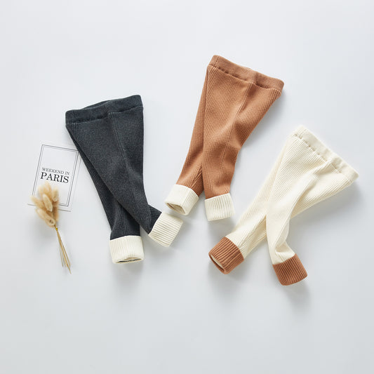 Plush thickened leggings knit pants