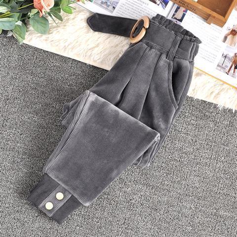 Girls' Corduroy Pants Autumn And Winter Clothes New Plus Cashmere