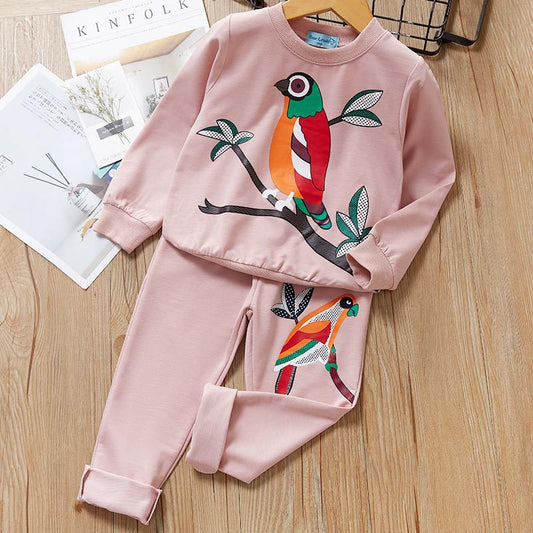 Children's printed long-sleeved casual suit