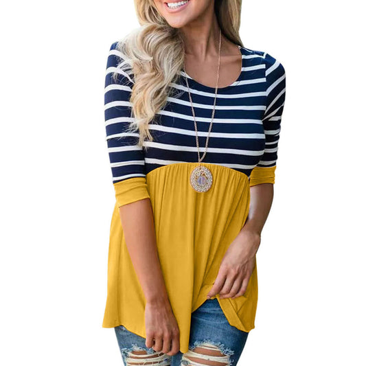 Loose Round Neck Pullover Casual T-shirt