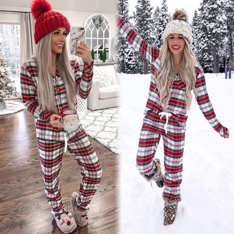 Striped Printed Long-Sleeved Pajamas, Home Service Casual Suit